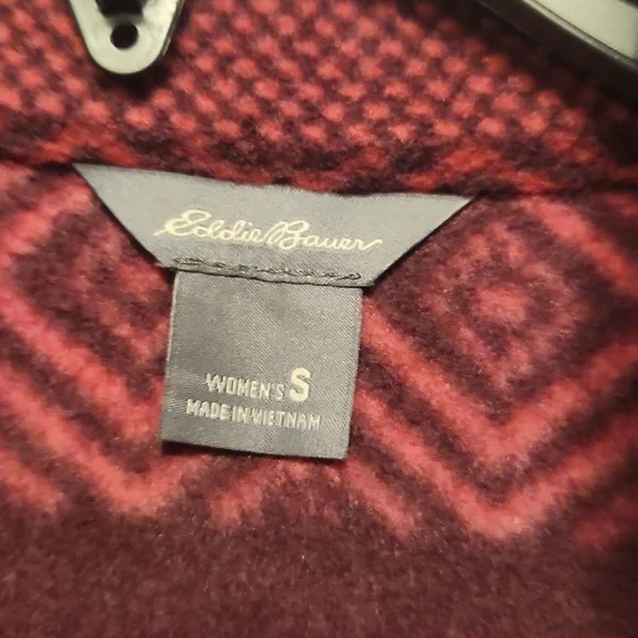 Eddie Bauer Quarter Zip Burgundy & Purple Soft Pullover Size Small - Picture 2 of 7